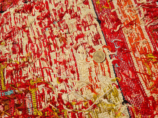 Fine Quality Hand Knotted Veg Dyed Soumak Pictorial Silk Kilim Area Rug 6.5 x 3.10 Ft (908 KHI) - Image 7