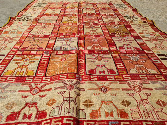 Fine Quality Hand Knotted Veg Dyed Soumak  Silk Kilim Area Rug 6 x 4 Ft (919 KHI) - Image 3