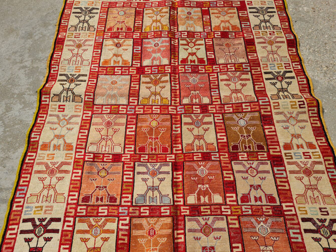 Fine Quality Hand Knotted Veg Dyed Soumak  Silk Kilim Area Rug 6 x 4 Ft (919 KHI) - Image 4