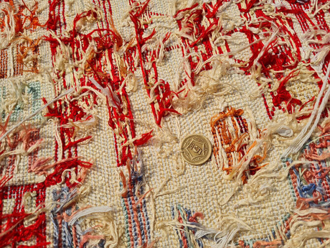 Fine Quality Hand Knotted Veg Dyed Soumak  Silk Kilim Area Rug 6 x 4 Ft (919 KHI) - Image 7