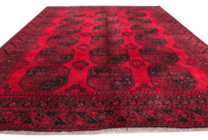 Authentic Hand Knotted Vintage Felpah Bokhara Turkmen Wool Area Rug 7.10 x 5.11 Ft (2907 KHI)