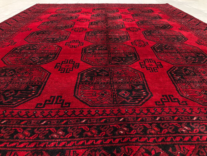 Authentic Hand Knotted Vintage Felpah Bokhara Turkmen Wool Area Rug 7.10 x 5.11 Ft (2907 KHI) - Image 3