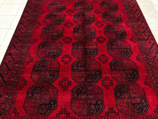Authentic Hand Knotted Vintage Felpah Bokhara Turkmen Wool Area Rug 7.10 x 5.11 Ft (2907 KHI) - Image 4