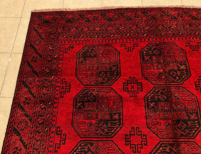 Authentic Hand Knotted Vintage Felpah Bokhara Turkmen Wool Area Rug 7.10 x 5.11 Ft (2907 KHI) - Image 5