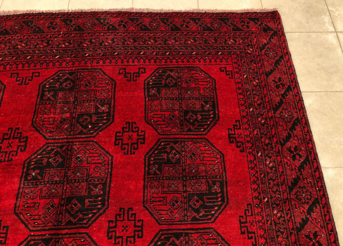 Authentic Hand Knotted Vintage Felpah Bokhara Turkmen Wool Area Rug 7.10 x 5.11 Ft (2907 KHI) - Image 6