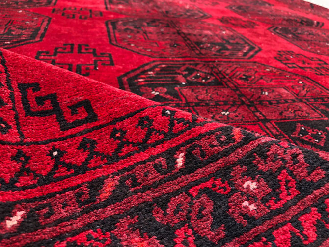 Authentic Hand Knotted Vintage Felpah Bokhara Turkmen Wool Area Rug 7.10 x 5.11 Ft (2907 KHI) - Image 7
