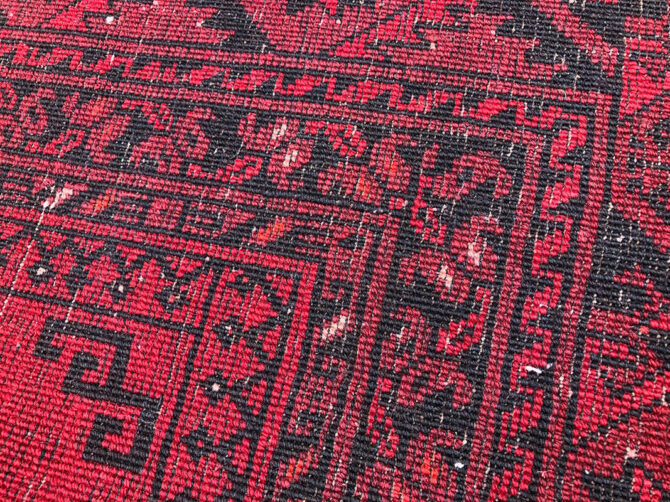 Authentic Hand Knotted Vintage Felpah Bokhara Turkmen Wool Area Rug 7.10 x 5.11 Ft (2907 KHI) - Image 8