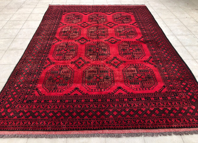 Authentic Hand Knotted Vintage Felpah Bokhara Turkmen Wool Area Rug 9.2 x 6.7 Ft (2910 KHI) - Image 2