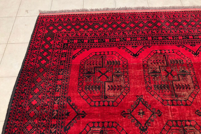 Authentic Hand Knotted Vintage Felpah Bokhara Turkmen Wool Area Rug 9.2 x 6.7 Ft (2910 KHI) - Image 5