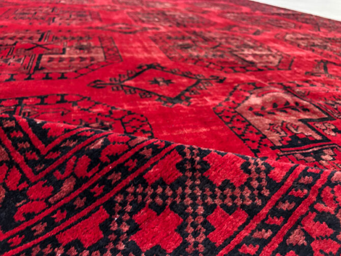 Authentic Hand Knotted Vintage Felpah Bokhara Turkmen Wool Area Rug 9.2 x 6.7 Ft (2910 KHI) - Image 7