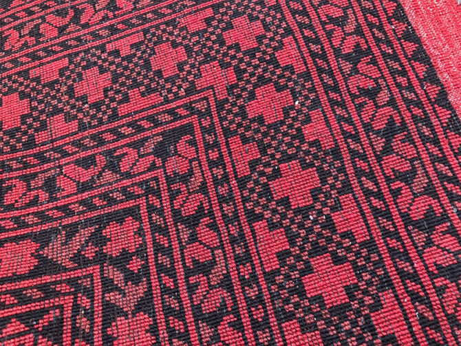 Authentic Hand Knotted Vintage Felpah Bokhara Turkmen Wool Area Rug 9.2 x 6.7 Ft (2910 KHI) - Image 8