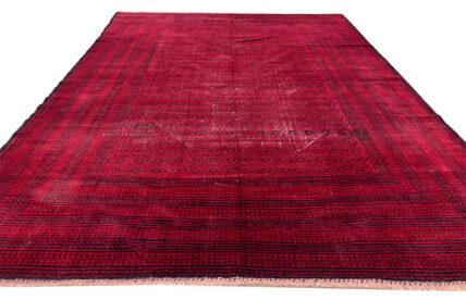 Authentic Hand Knotted Vintage Afghan Zakani Balouch Wool Area Rug 8.10 x 6.6 Ft (2914 KHI)