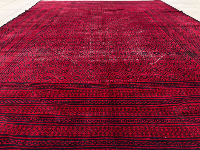 Authentic Hand Knotted Vintage Afghan Zakani Balouch Wool Area Rug 8.10 x 6.6 Ft (2914 KHI) - Image 3
