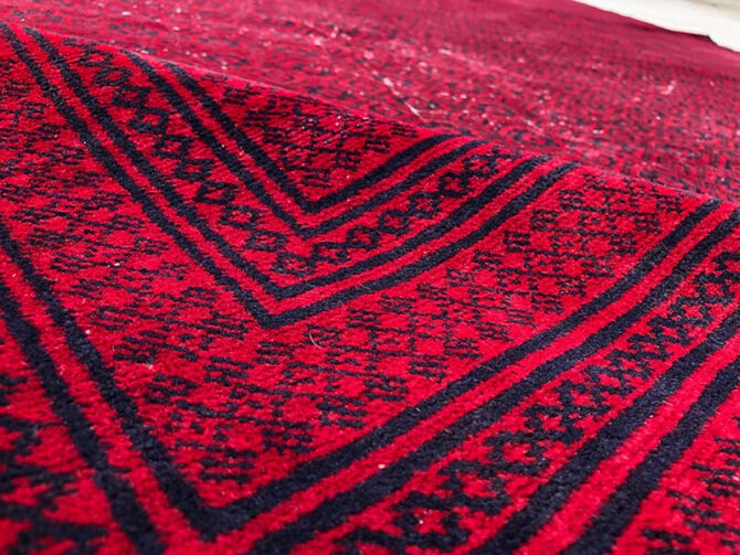 Authentic Hand Knotted Vintage Afghan Zakani Balouch Wool Area Rug 8.10 x 6.6 Ft (2914 KHI) - Image 7