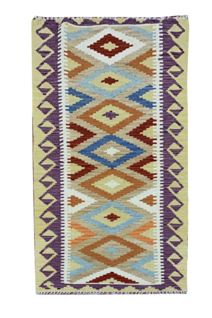 New Afghan Chobi Hand Woven Veg Dyed Wool Kilim Kilm Area Runner 6 x 2 Ft (5906 HM)