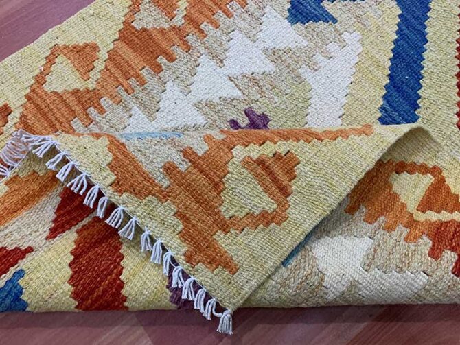 New Afghan Chobi Hand Woven Veg Dyed Wool Kilim Kilm Area Runner 6 x 2 Ft (5905 HM) - Image 7