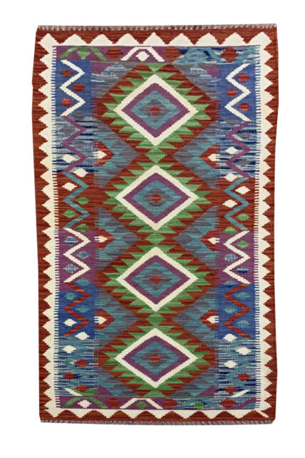 New Afghan Chobi Hand Woven Veg Dyed Wool Kilim Kilm Area Runner 7 x 2 Ft (5938 HM)