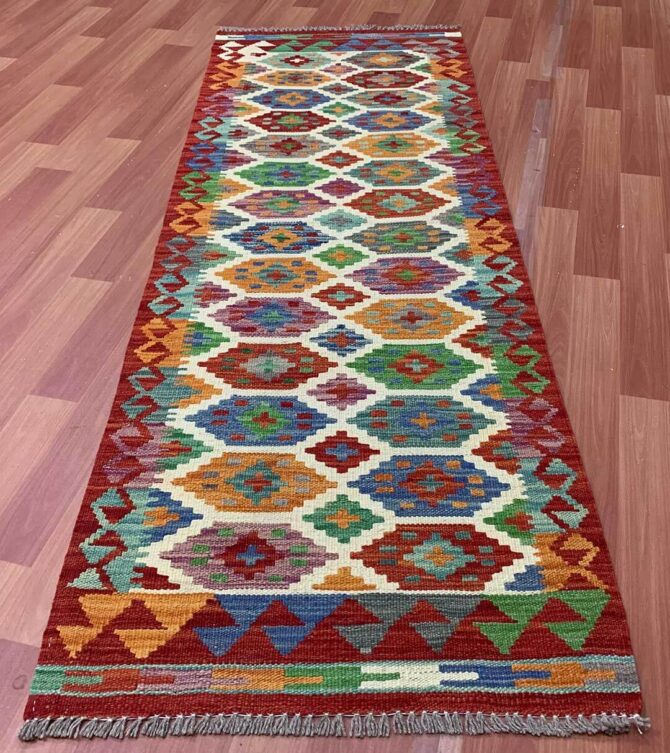New Afghan Chobi Hand Woven Veg Dyed Wool Kilim Kilm Area Runner 6 x 2 Ft (5969 HM) - Image 2
