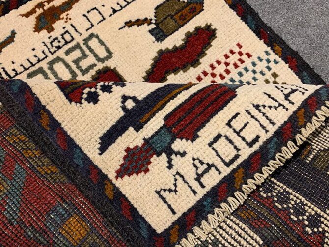 Hand Knotted Afghan War Tank A K 47 Balouch Pictorial Wall Hanging Wool Area Rug 3 x 2 Ft (5688 HM) - Image 7