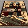 Hand Knotted Afghan War Tank A K 47 Balouch Pictorial Wall Hanging Wool Area Rug 2.5 x 2.0 Ft (5719 HM)