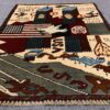 Hand Knotted Afghan War Tank A K 47 Balouch Pictorial Wall Hanging Wool Area Rug 2.5 x 2.0 Ft (5719 HM) - Image 3