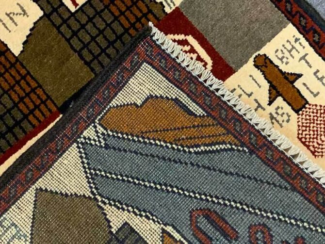 Hand Knotted Afghan War Tank A K 47 Balouch Pictorial Wall Hanging Wool Area Rug 3 x 2 Ft (5745 HM) - Image 8