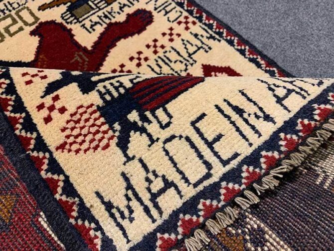 Hand Knotted Afghan War Tank A K 47 Balouch Pictorial Wall Hanging Wool Area Rug 3 x 2 Ft (5801 HM) - Image 8