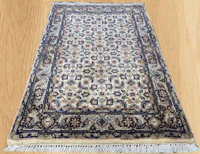 Authentic Hand Knotted Vintage Indo Wool Area Rug 3.0 x 2.0 Ft (220 Ger) - Image 2