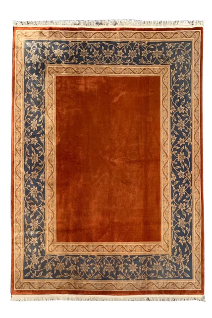 Authentic Hand Knotted Vintage Chinese Wool Area Rug 9.11 x 8.2 Ft (266 Ger)