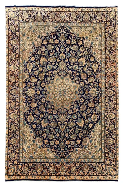 Authentic Hand Knotted Naeen Wool Area Rug 11.2 x 7.6 Ft (283 Ger)