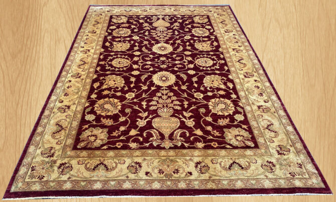 Authentic Hand Knotted Afghan Chobrang Wool Area Rug 8.1 x 5.7 Ft - Image 2