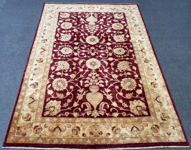 Authentic Hand Knotted Afghan Chobrang Wool Area Rug 8.1 x 5.7 Ft - Image 3