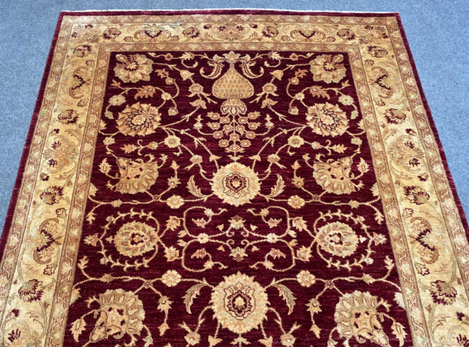 Authentic Hand Knotted Afghan Chobrang Wool Area Rug 8.1 x 5.7 Ft - Image 5