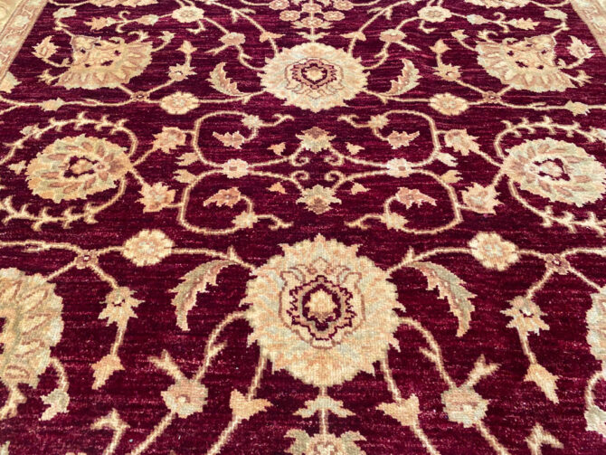 Authentic Hand Knotted Afghan Chobrang Wool Area Rug 8.1 x 5.7 Ft - Image 6