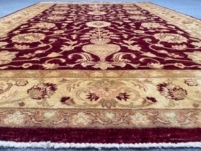 Authentic Hand Knotted Afghan Chobrang Wool Area Rug 8.1 x 5.7 Ft - Image 4