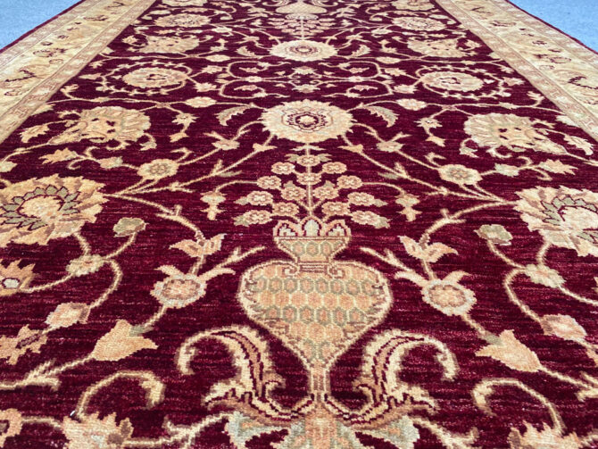 Authentic Hand Knotted Afghan Chobrang Wool Area Rug 8.1 x 5.7 Ft - Image 7