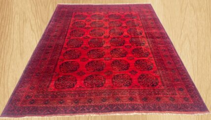 Hand Knotted Vintage Afghan Turkmen Felpah Aqcha Wool Area Rug 12.7 x 10.10 Ft (285 Ger)