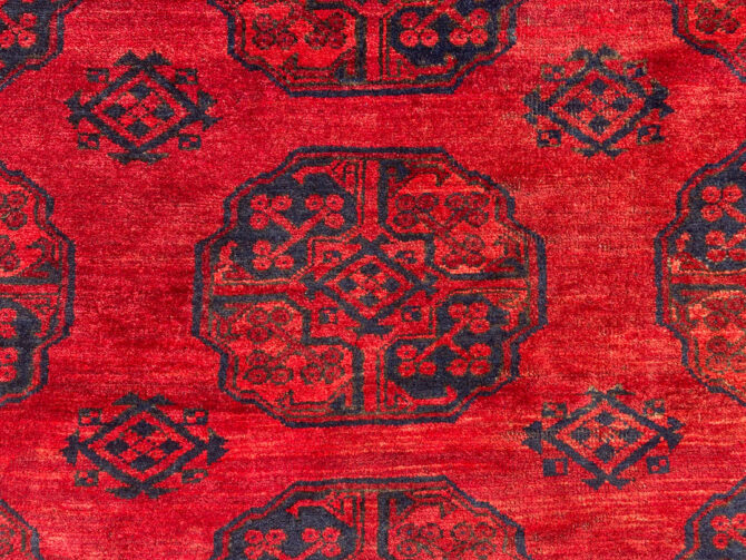 Hand Knotted Vintage Afghan Turkmen Felpah Aqcha Wool Area Rug 12.7 x 10.10 Ft (285 Ger) - Image 6