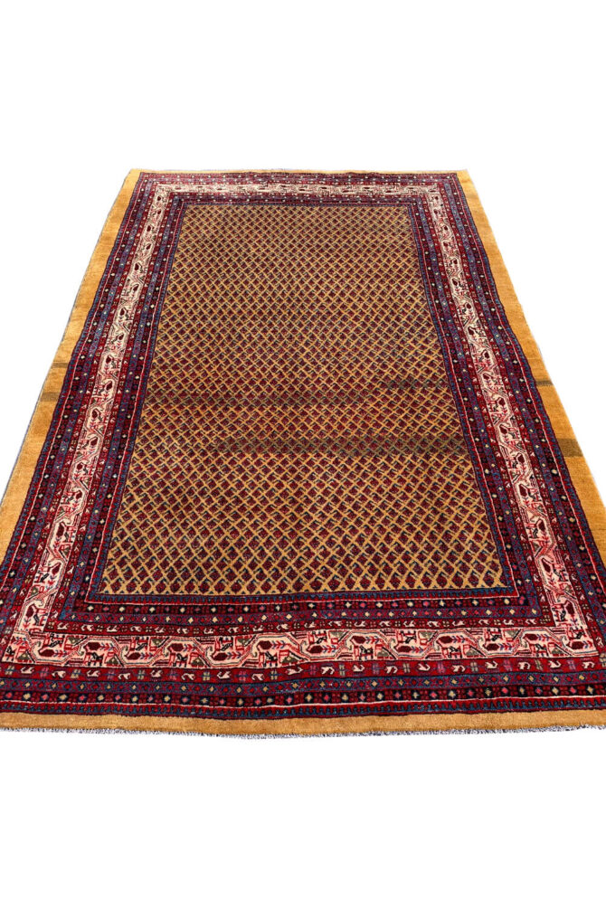 Authentic Hand Knotted Vintage Badam Gul Mir Wool Area Rug 10.6 X 6.9 Ft - Image 2
