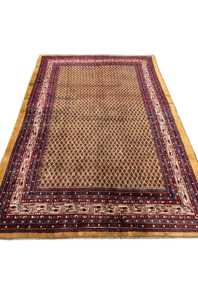 Authentic Hand Knotted Vintage Badam Gul Mir Wool Area Rug 10.6 X 6.9 Ft - Image 3