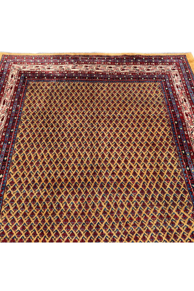 Authentic Hand Knotted Vintage Badam Gul Mir Wool Area Rug 10.6 X 6.9 Ft - Image 5