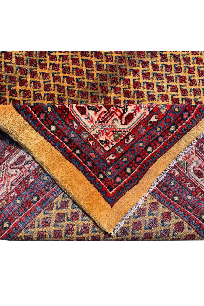 Authentic Hand Knotted Vintage Badam Gul Mir Wool Area Rug 10.6 X 6.9 Ft - Image 8
