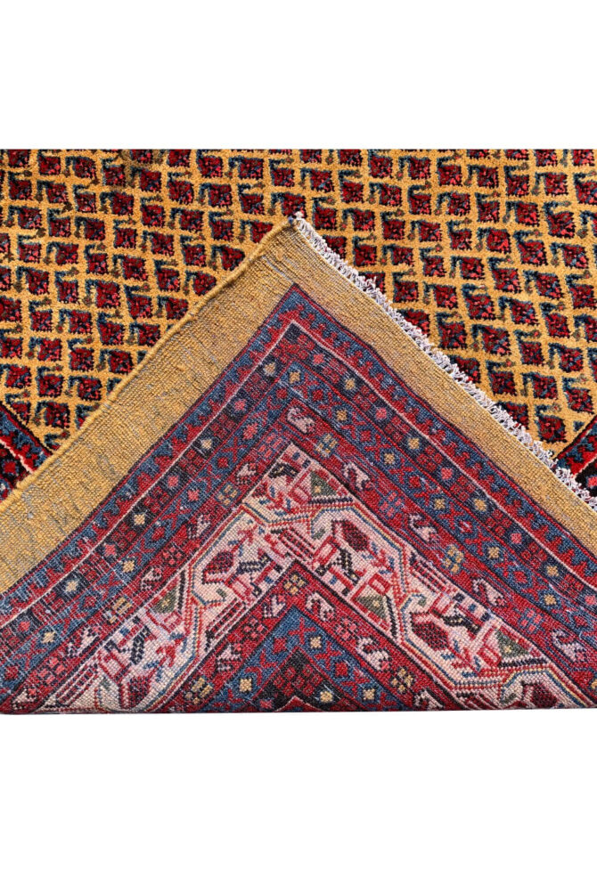 Authentic Hand Knotted Vintage Badam Gul Mir Wool Area Rug 10.6 X 6.9 Ft - Image 9