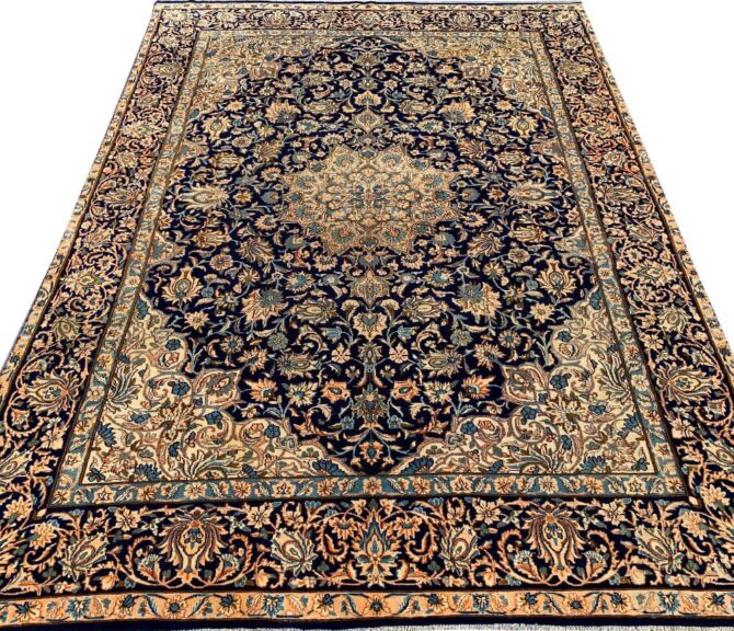 Authentic Hand Knotted Naeen Wool Area Rug 11.2 x 7.6 Ft (283 Ger) - Image 2