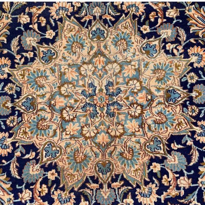 Authentic Hand Knotted Naeen Wool Area Rug 11.2 x 7.6 Ft (283 Ger) - Image 6