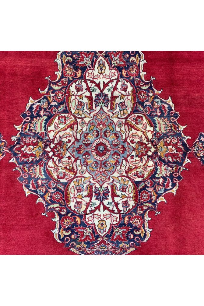 Authentic Hand Knotted Vintage Qashoun Wool Area Rug 11.4 x 8.1 Ft - Image 7
