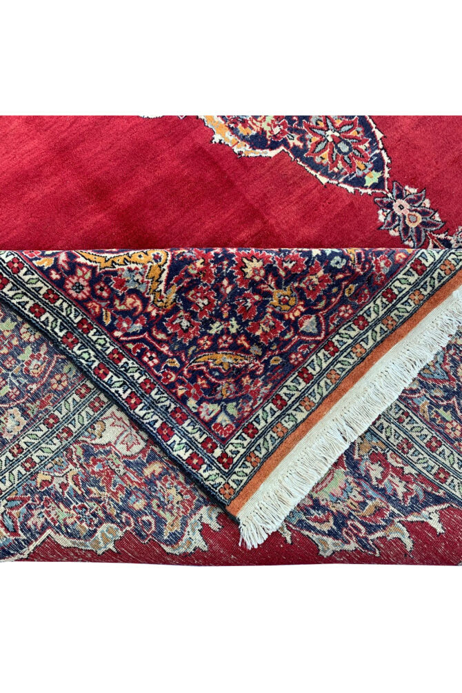 Authentic Hand Knotted Vintage Qashoun Wool Area Rug 11.4 x 8.1 Ft - Image 10