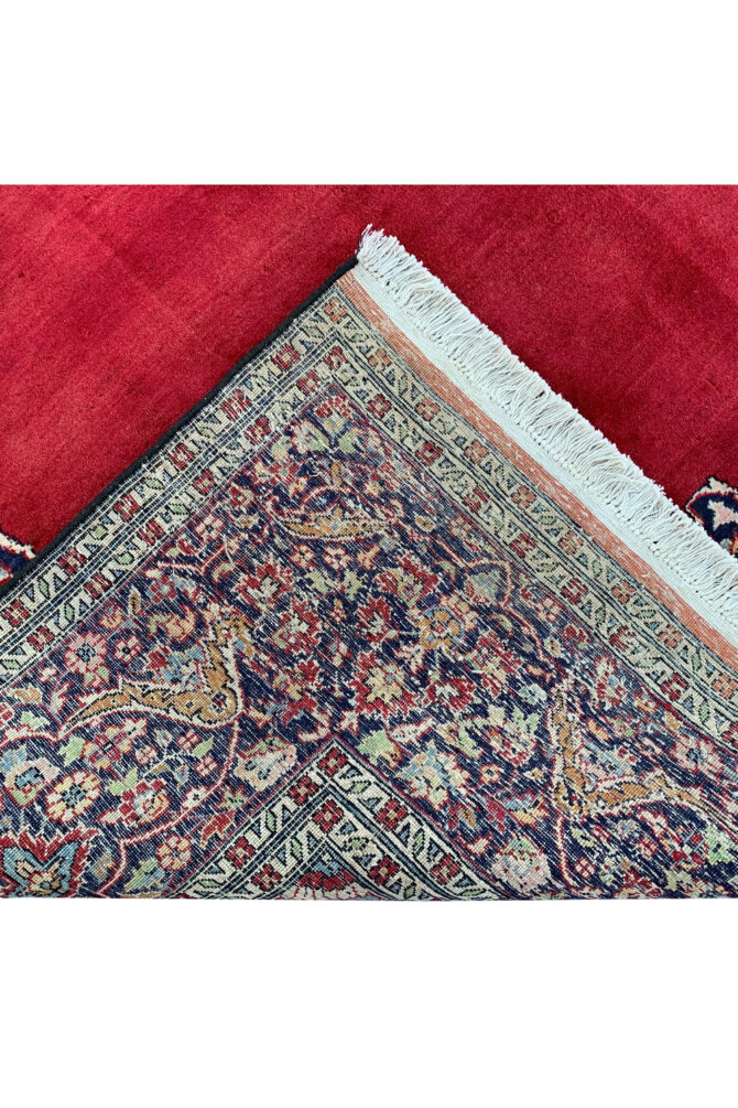 Authentic Hand Knotted Vintage Qashoun Wool Area Rug 11.4 x 8.1 Ft - Image 11