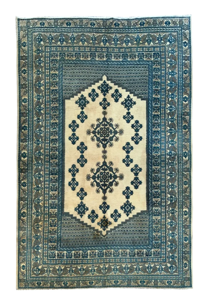 Authentic Hand Knotted Vintage Morocco Wool Area Rug 9.5 X 6.7 Ft
