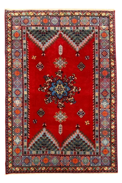 Authentic Hand Knotted Vintage Hamidoun Wool Area Rug 10.3 X 6.10 Ft